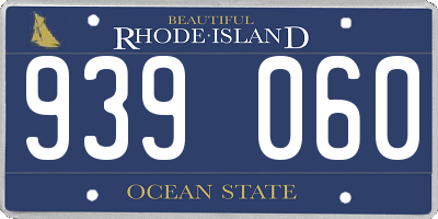 RI license plate 939060