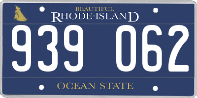 RI license plate 939062