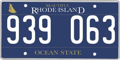 RI license plate 939063