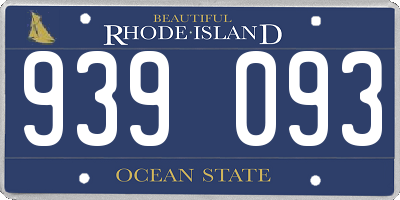 RI license plate 939093