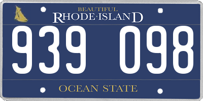 RI license plate 939098
