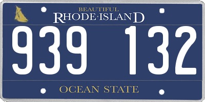 RI license plate 939132
