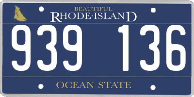 RI license plate 939136