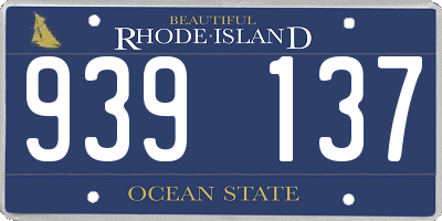 RI license plate 939137