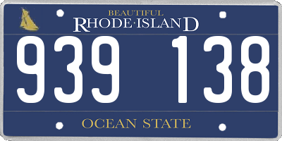 RI license plate 939138