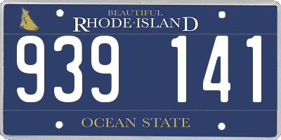RI license plate 939141