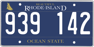 RI license plate 939142