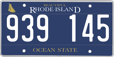 RI license plate 939145