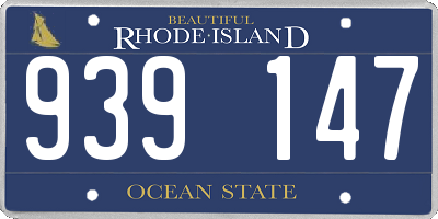 RI license plate 939147