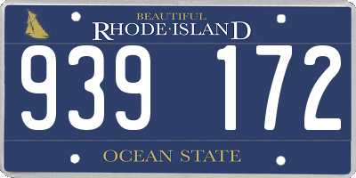 RI license plate 939172