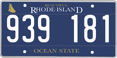 RI license plate 939181