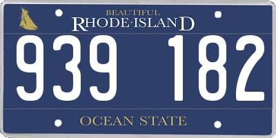 RI license plate 939182