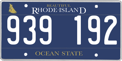 RI license plate 939192