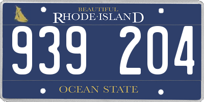 RI license plate 939204