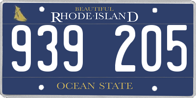 RI license plate 939205
