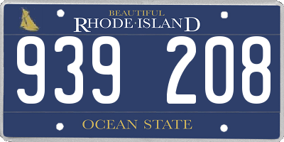 RI license plate 939208