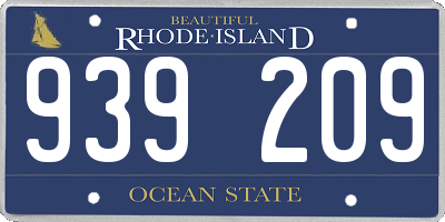 RI license plate 939209