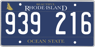 RI license plate 939216