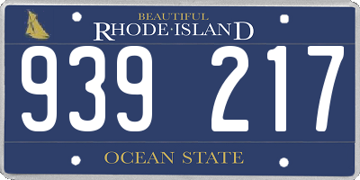 RI license plate 939217