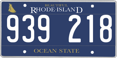 RI license plate 939218