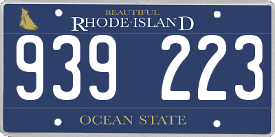 RI license plate 939223