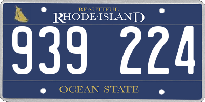 RI license plate 939224