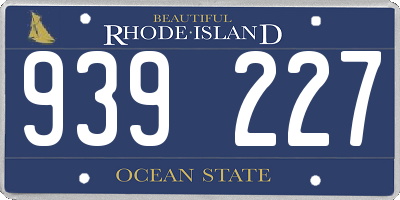 RI license plate 939227