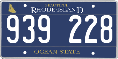 RI license plate 939228