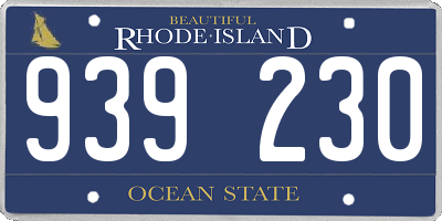 RI license plate 939230