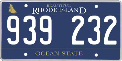 RI license plate 939232