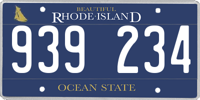 RI license plate 939234