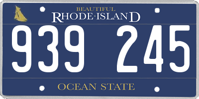 RI license plate 939245