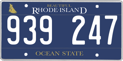 RI license plate 939247
