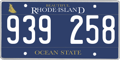 RI license plate 939258