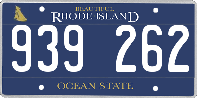 RI license plate 939262