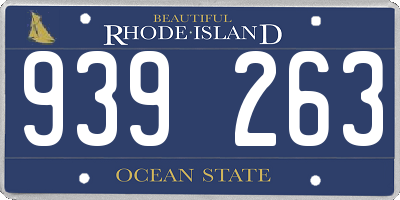 RI license plate 939263