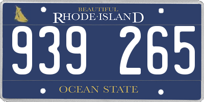 RI license plate 939265