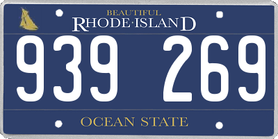 RI license plate 939269