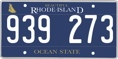 RI license plate 939273