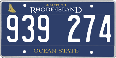 RI license plate 939274