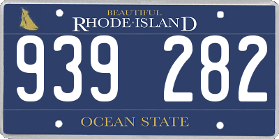 RI license plate 939282