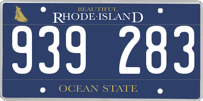 RI license plate 939283