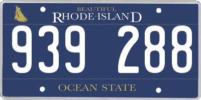 RI license plate 939288