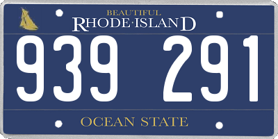 RI license plate 939291