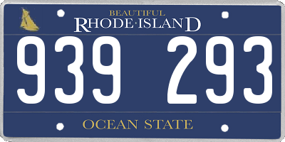RI license plate 939293