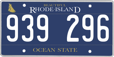 RI license plate 939296