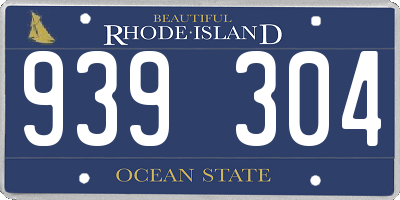 RI license plate 939304