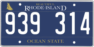 RI license plate 939314