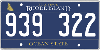 RI license plate 939322
