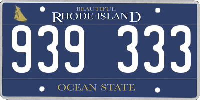 RI license plate 939333